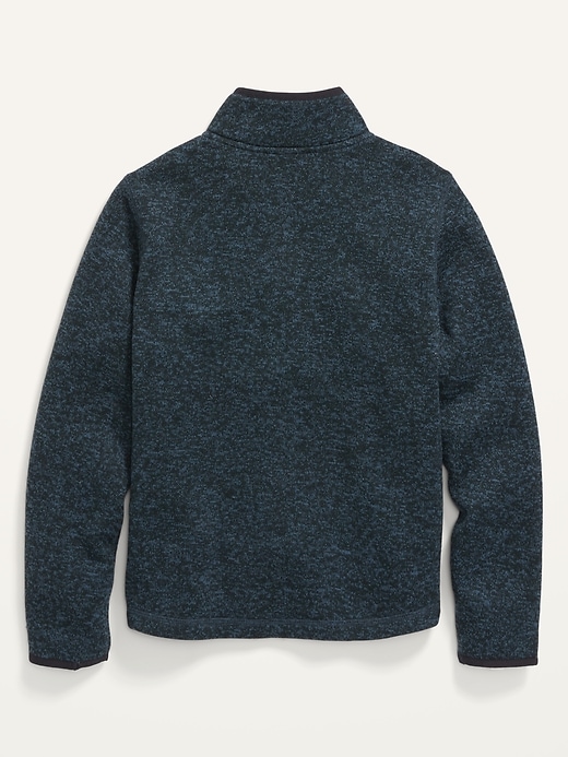 View large product image 2 of 2. Mock-Neck Sweater-Fleece Zip-Front Sweatshirt For Boys