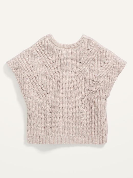 View large product image 2 of 2. Short-Sleeve Shaker-Stitch Sweater for Toddler Girls