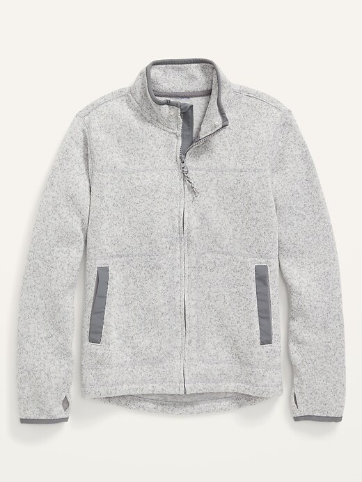 View large product image 1 of 2. Mock-Neck Sweater-Fleece Zip-Front Sweatshirt For Boys