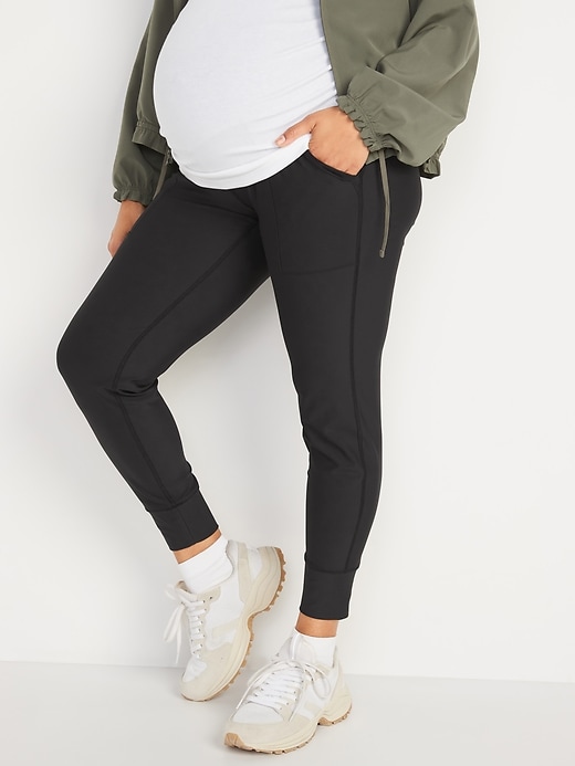 Image number 1 showing, Maternity High-Waisted PowerSoft 7/8-Length Jogger Pants