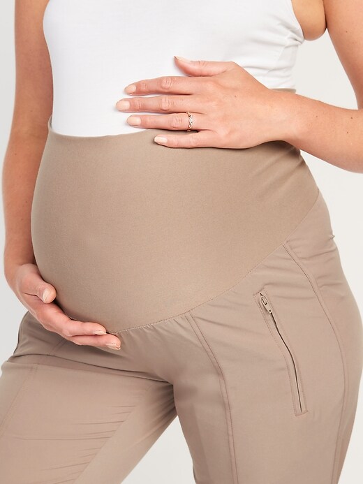 Image number 8 showing, Maternity Rollover-Waist StretchTech Jogger Pants 