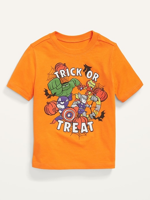 View large product image 1 of 2. Unisex Marvel™ Avengers "Trick or Treat" Graphic T-Shirt for Toddler