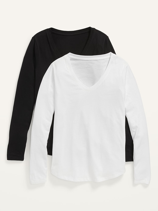 EveryWear V-Neck Long-Sleeve T-Shirt 2-Pack with Women | Old Navy