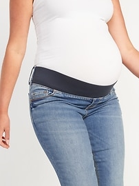 Maternity Front Low Panel Power Slim Straight Jeans for Women