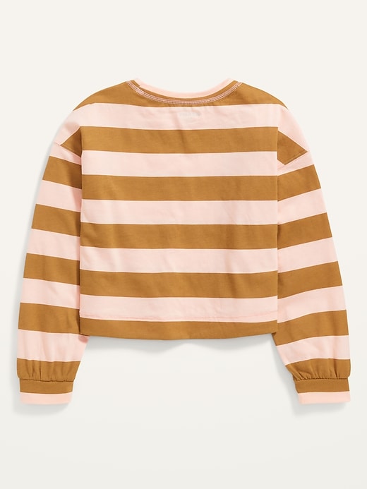Cropped Vintage Printed Long-Sleeve T-Shirt for Girls