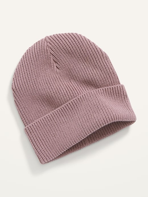View large product image 1 of 1. Rib-Knit Wide-Cuff Gender-Neutral Beanie Hat for Adults