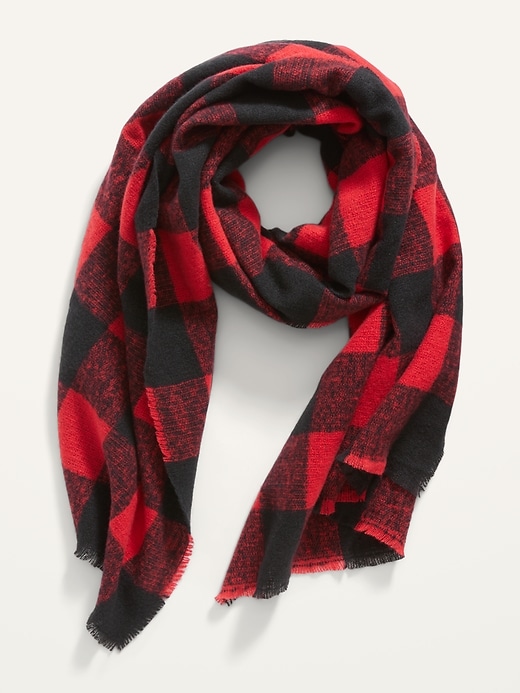View large product image 1 of 1. Plaid Flannel Blanket Scarf For Women