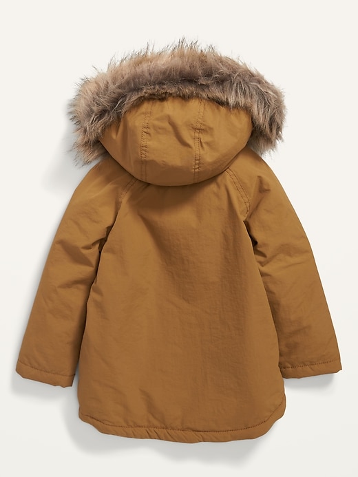 View large product image 2 of 2. Unisex Faux-Fur-Trim Hooded Parka Coat for Toddler