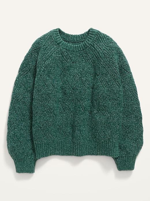 View large product image 1 of 2. Textured Shaker-Stitch Sweater for Girls