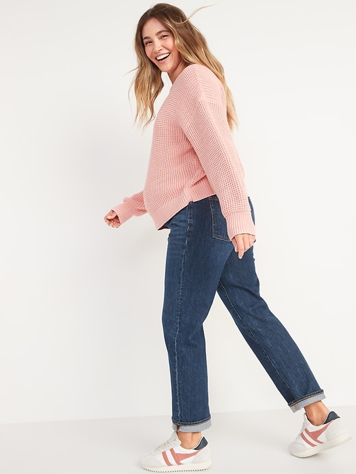 Image number 2 showing, Maternity Full Panel Slouchy Straight Jeans