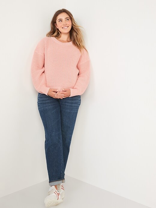 Image number 3 showing, Maternity Full Panel Slouchy Straight Jeans