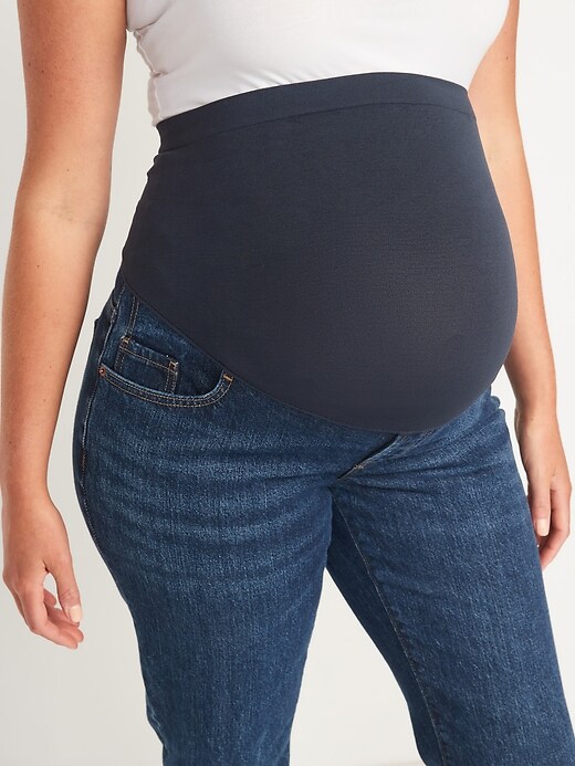 Image number 4 showing, Maternity Full Panel Slouchy Straight Jeans