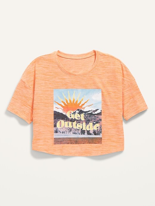 Old Navy Breathe ON Cropped Graphic T-Shirt for Girls. 1