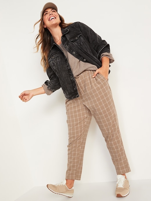 Image number 3 showing, High-Waisted Soft-Brushed Pull-On Ankle Pants