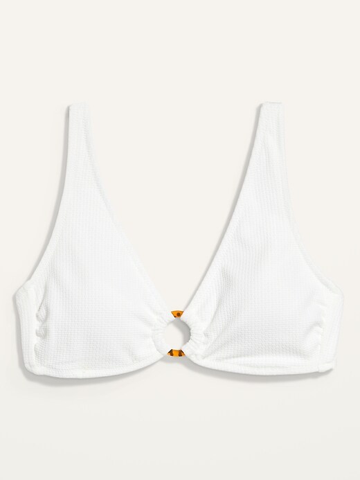 View large product image 1 of 1. Textured-Pique O-Ring Swim Top