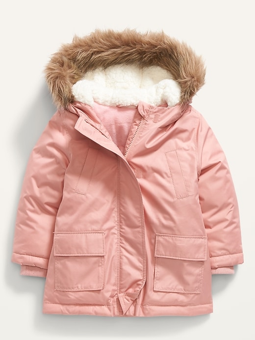View large product image 1 of 2. Faux-Fur-Trim Hooded Parka for Toddler Girls