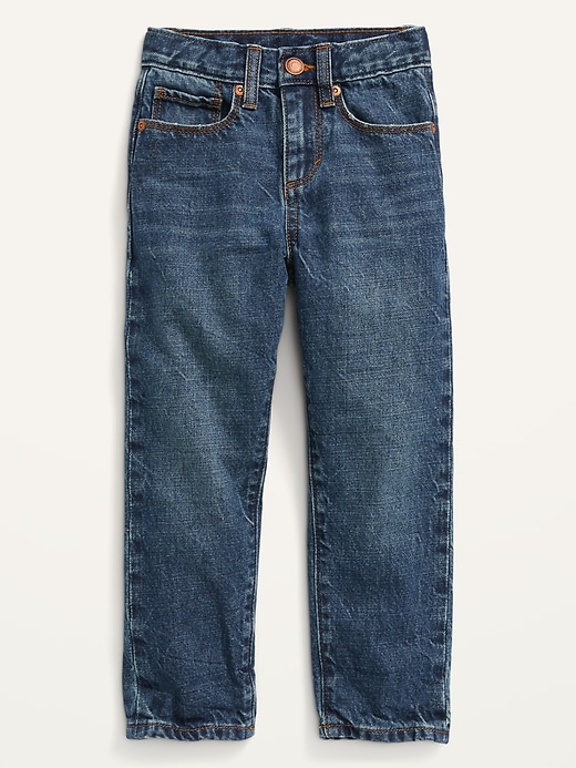 View large product image 1 of 2. Unisex Loose Non-Stretch Dark-Wash Jeans for Toddler