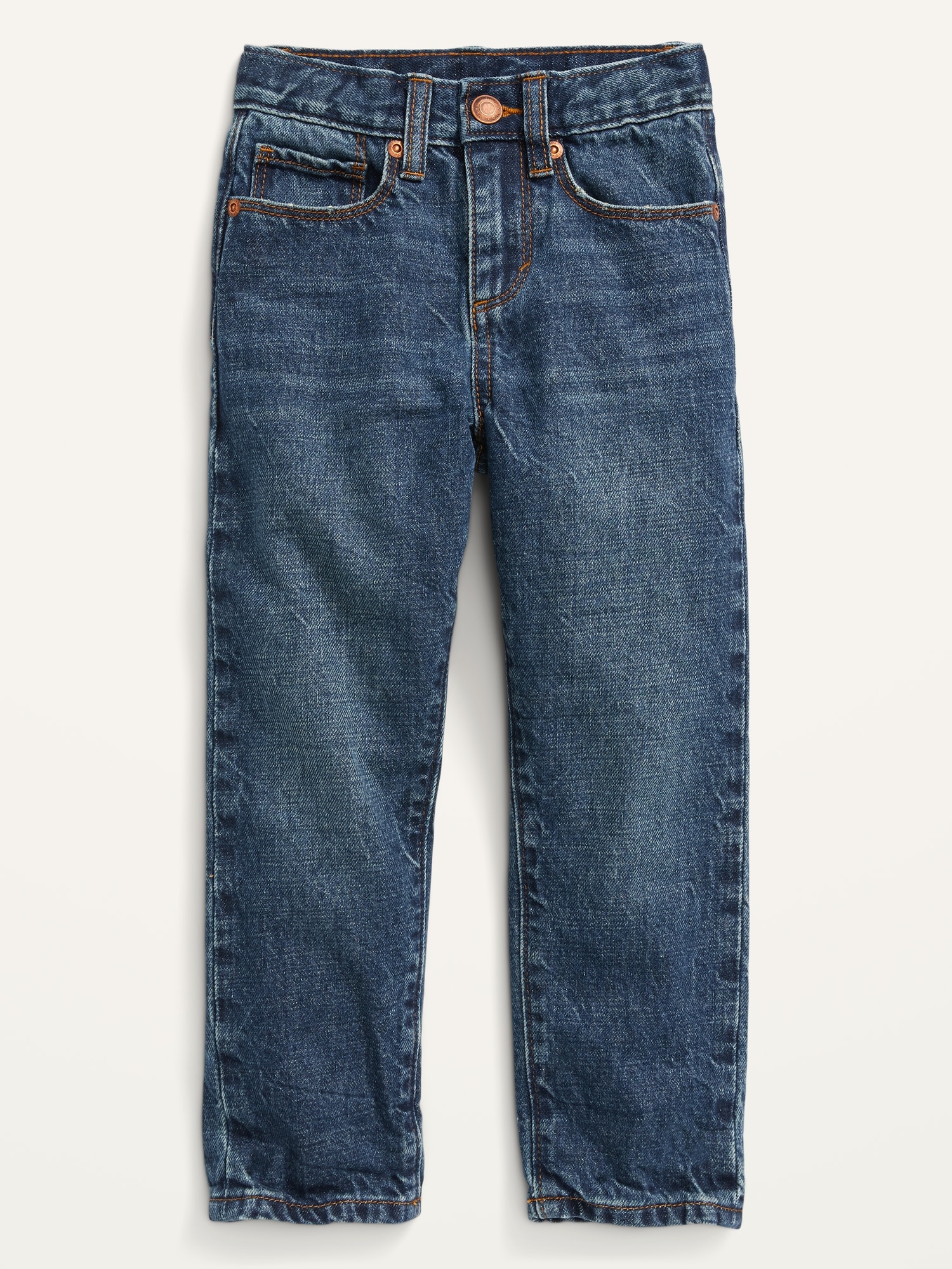 Unisex Loose Non-Stretch Dark-Wash Jeans for Toddler | Old Navy