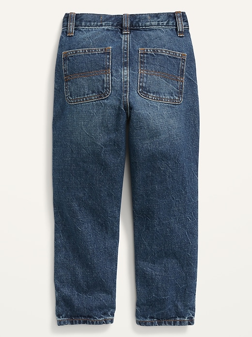 View large product image 2 of 2. Unisex Loose Non-Stretch Dark-Wash Jeans for Toddler