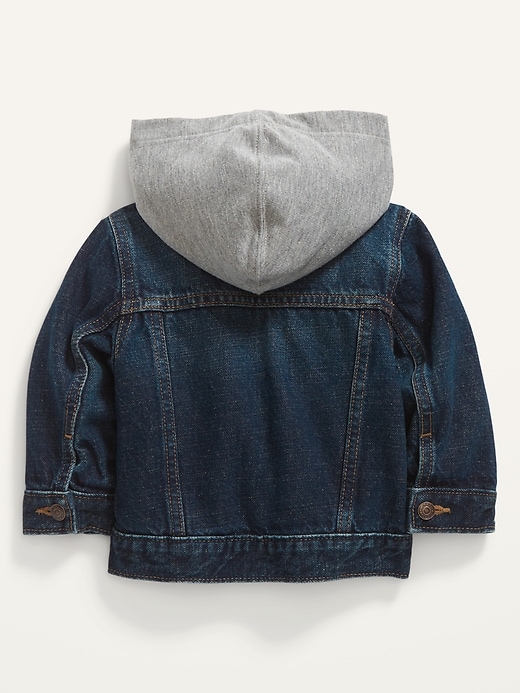 View large product image 2 of 2. Unisex Hooded Jean Trucker Jacket for Baby