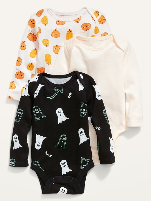 View large product image 1 of 2. Unisex 3-Pack Long-Sleeve Bodysuit for Baby