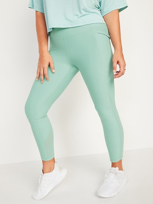 Image number 1 showing, High-Waisted PowerSoft Side-Pocket 7/8 Run Leggings