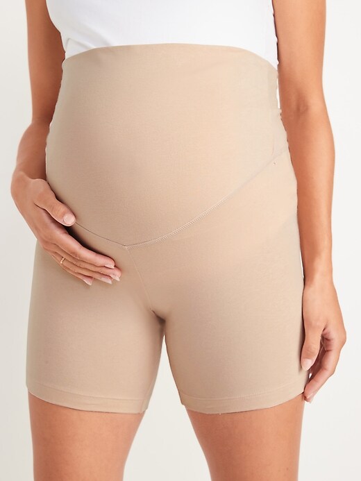 Image number 4 showing, Maternity Full-Panel Biker Shorts -- 6-inch inseam