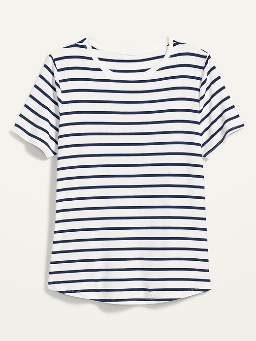 Image number 4 showing, Luxe Striped Crew-Neck Tee for Women