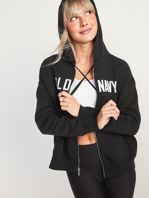 Image number 5 showing, Logo-Graphic Zip-Front Hoodie for Women