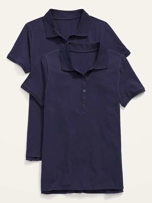 Image number 4 showing, Semi-Fitted Uniform Pique Polo Shirt 2-Pack