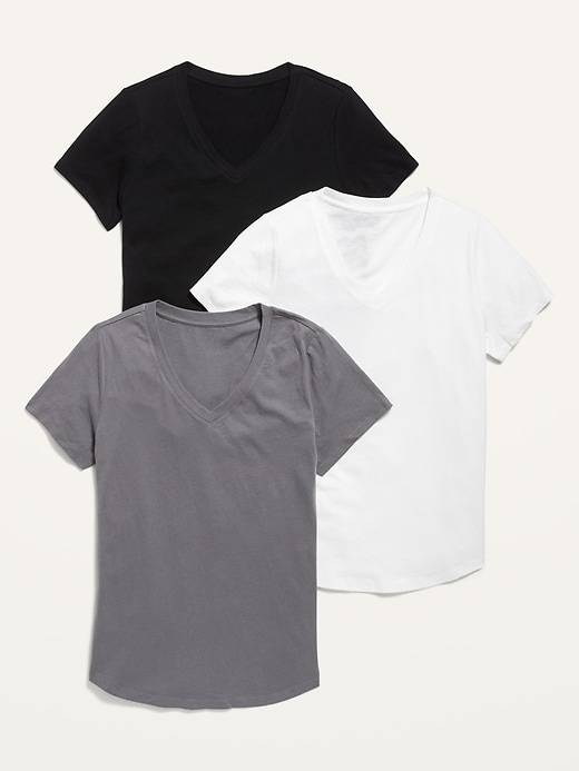 Image number 8 showing, EveryWear V-Neck T-Shirt 3-Pack for Women