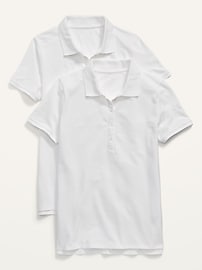 Image number 2 showing, Semi-Fitted Uniform Pique Polo Shirt 2-Pack
