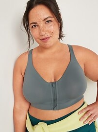 34D Old Navy PowerSoft Zip Front High Support molded cup sports bra