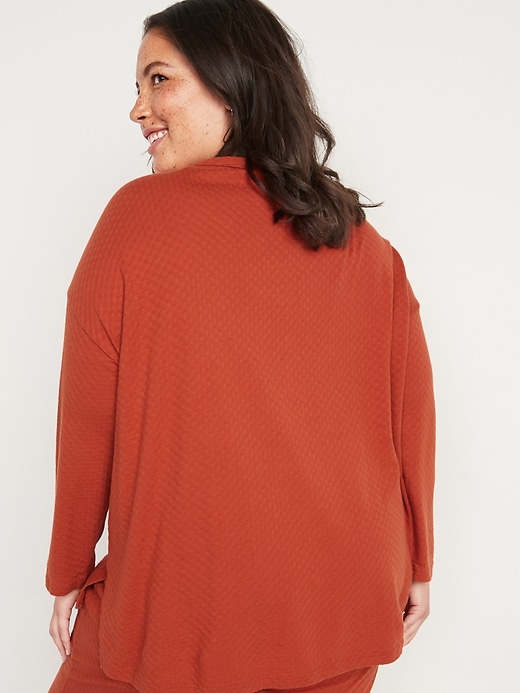 Image number 8 showing, Oversized Pointelle-Knit Pajama Tunic Top