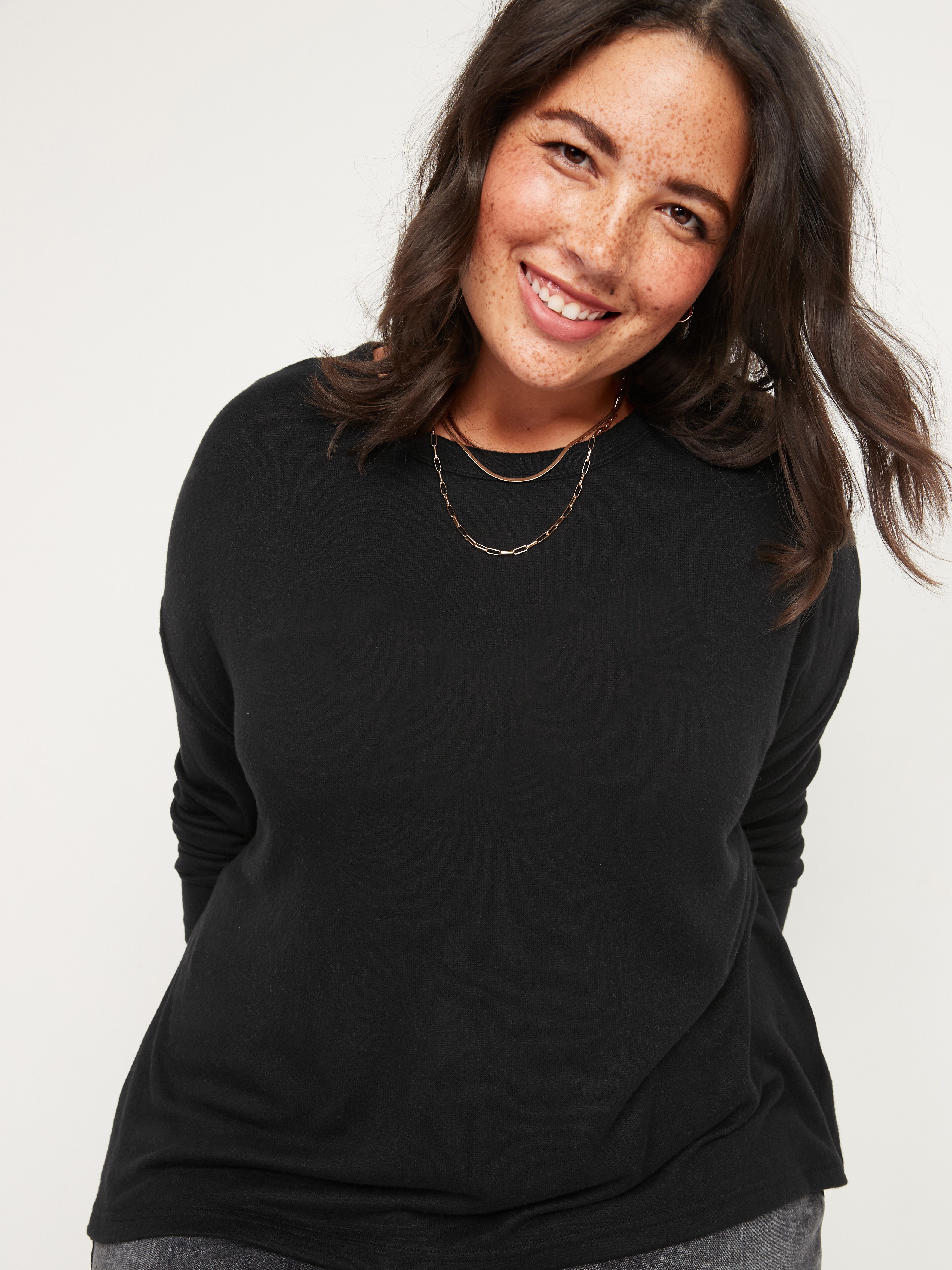 トップス everyone oversized low gauge knit BT1371-Brunette_Casual_3.jpg?v