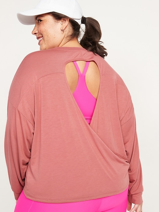 Ultra-Lite Long-Sleeve Cutout Wrap-Back Top