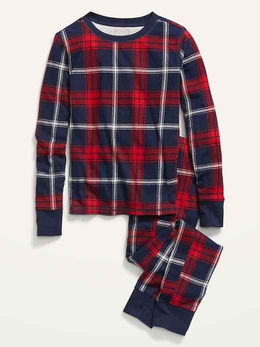 View large product image 1 of 1. Gender-Neutral Matching Plaid Snug-Fit Pajamas for Kids