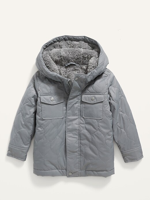 View large product image 1 of 1. Unisex Hooded Sherpa-Lined Quilted Jacket for Toddler