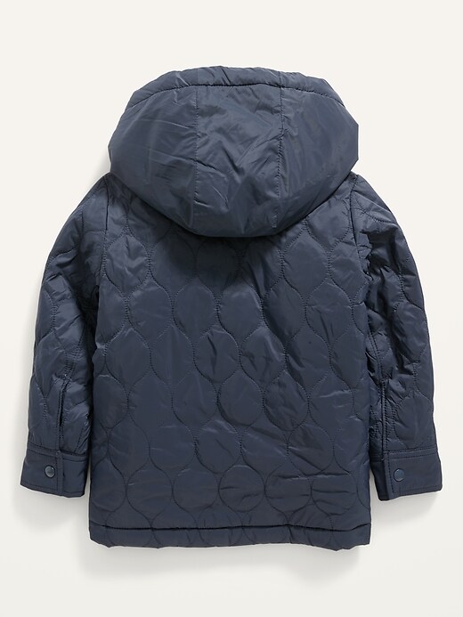View large product image 2 of 2. Unisex Hooded Sherpa-Lined Quilted Jacket for Toddler