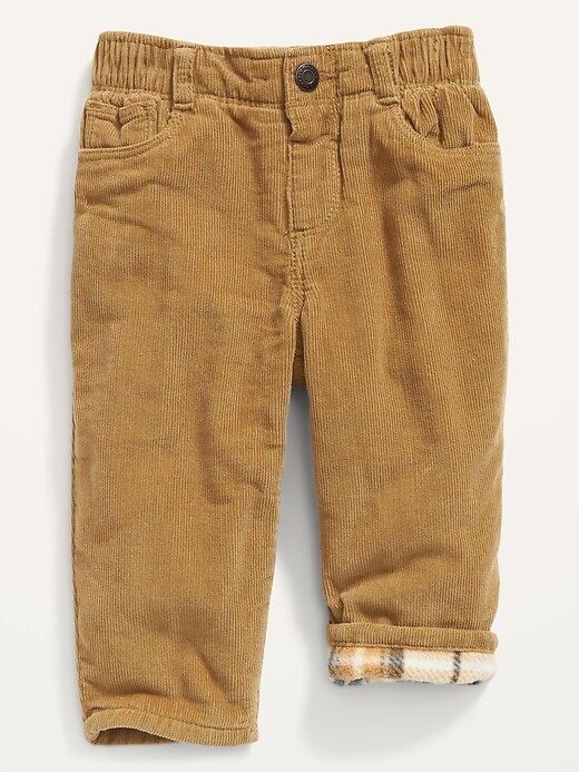 View large product image 1 of 2. Unisex Microfleece-Lined Corduroy Pants for Baby