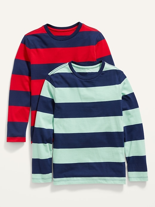 View large product image 1 of 2. Softest Rugby-Stripe Long-Sleeve T-Shirt 2-Pack for Boys