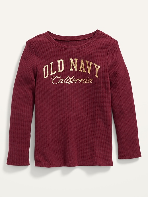 Old Navy Unisex LongSleeve Thermal Logo TShirt for Toddler