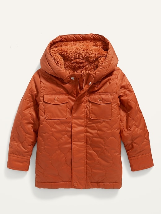 View large product image 1 of 2. Hooded Sherpa-Lined Quilted Jacket for Toddler Boys