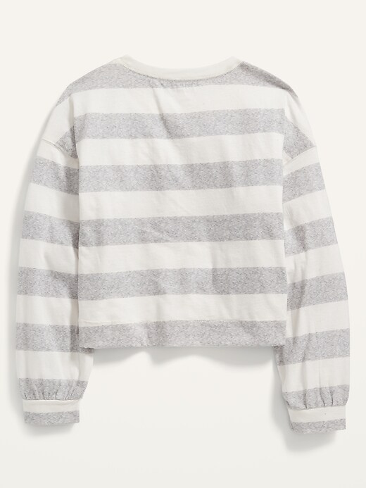View large product image 2 of 2. Cropped Vintage Striped Long-Sleeve T-Shirt for Girls
