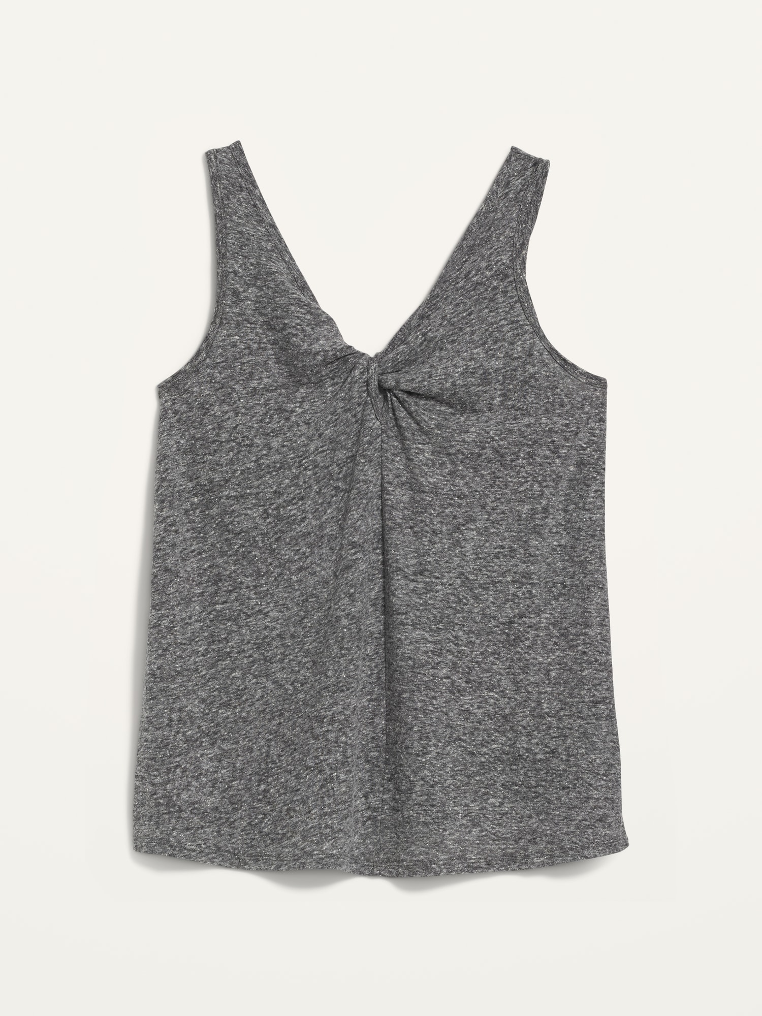 Twist-Front Linen-Blend V-Neck Tank Top for Women