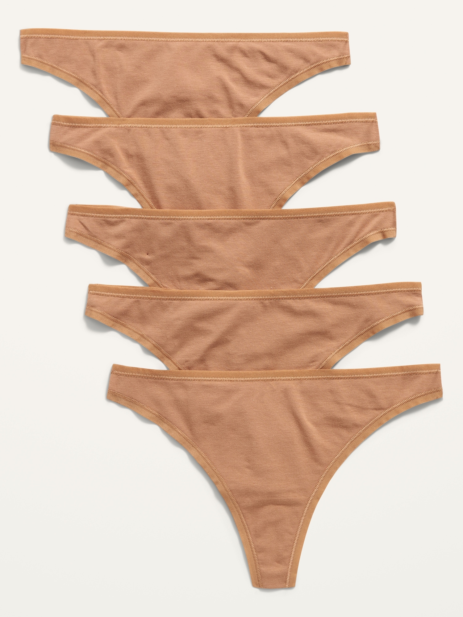 Old Navy Supima&#174 Cotton-Blend Thong Underwear 5-Pack for Women brown. 1