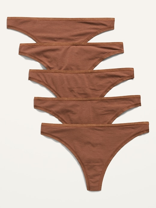 View large product image 1 of 3. Supima&#174 Cotton-Blend Thong Underwear 5-Pack