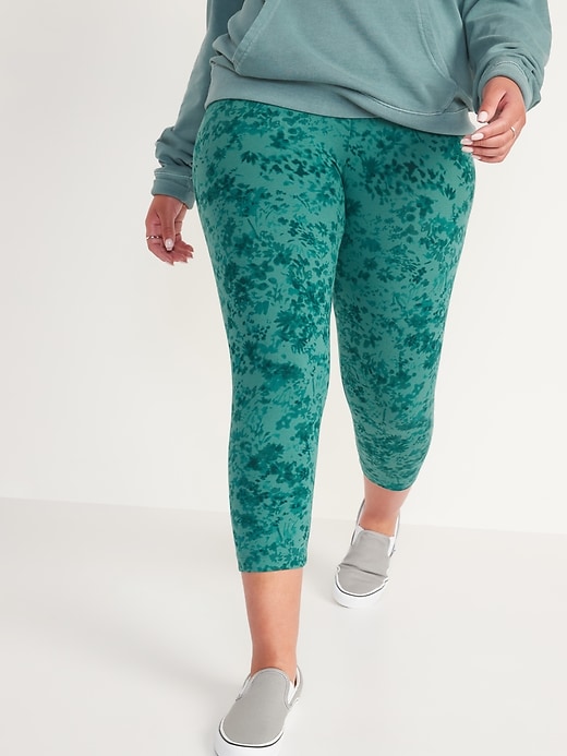 View large product image 1 of 4. High-Waisted Printed Cropped Leggings For Women