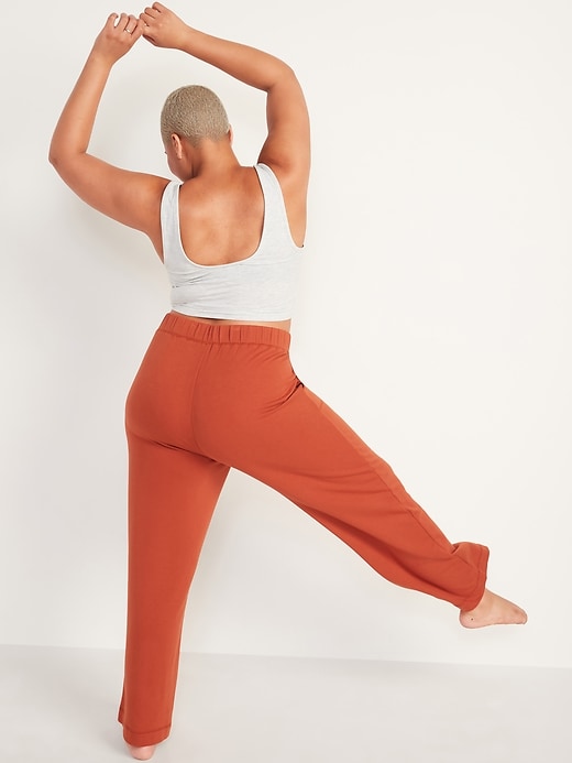 Image number 2 showing, High-Waisted Cozy-Knit Wide-Leg Pajama Pants