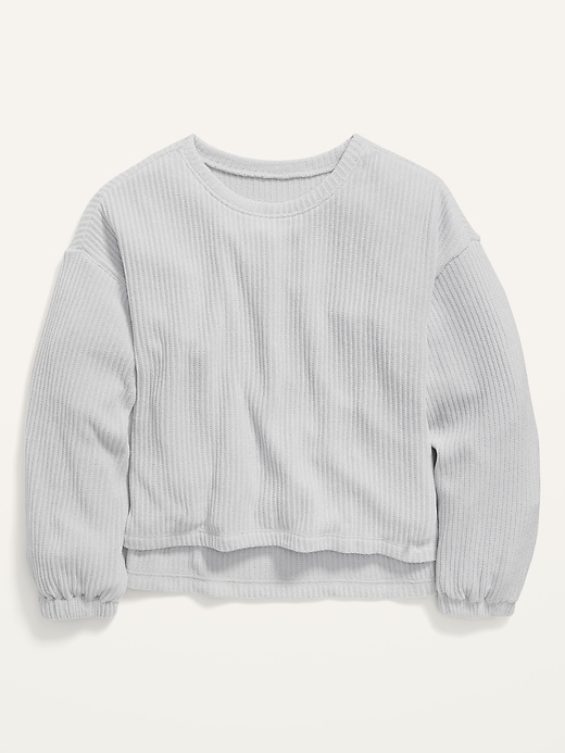 View large product image 1 of 1. Cozy Rib-Knit Chenille Sweater for Girls